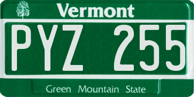 VT license plate PYZ255