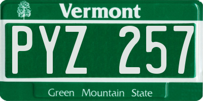 VT license plate PYZ257