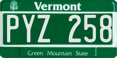 VT license plate PYZ258