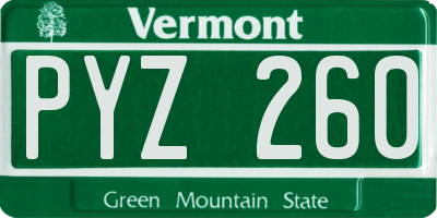 VT license plate PYZ260