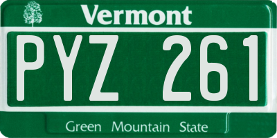 VT license plate PYZ261