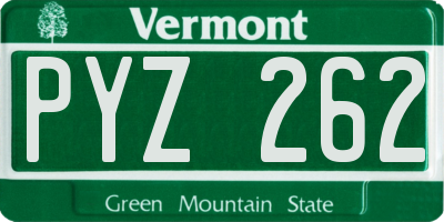 VT license plate PYZ262