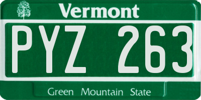 VT license plate PYZ263