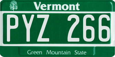 VT license plate PYZ266
