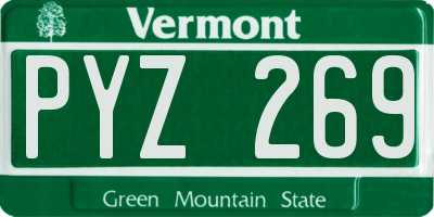 VT license plate PYZ269