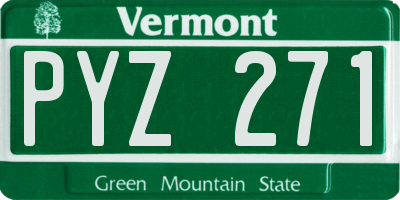 VT license plate PYZ271