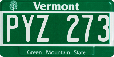 VT license plate PYZ273