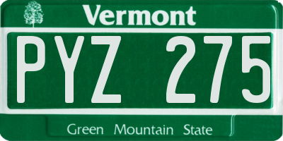 VT license plate PYZ275