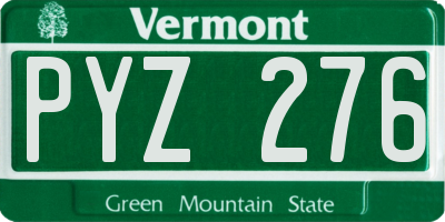 VT license plate PYZ276