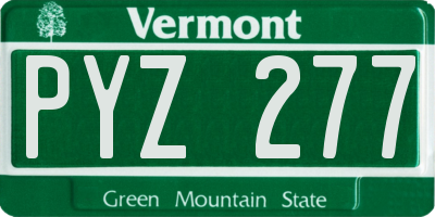 VT license plate PYZ277