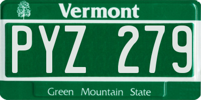 VT license plate PYZ279