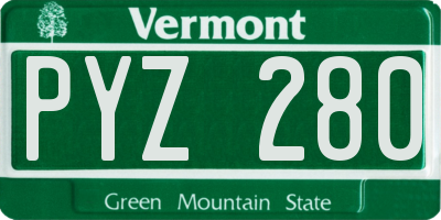 VT license plate PYZ280
