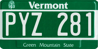 VT license plate PYZ281