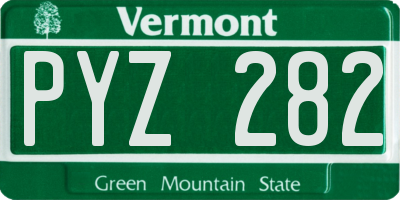 VT license plate PYZ282