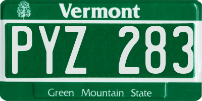 VT license plate PYZ283