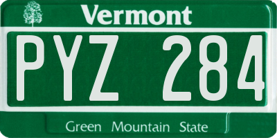 VT license plate PYZ284