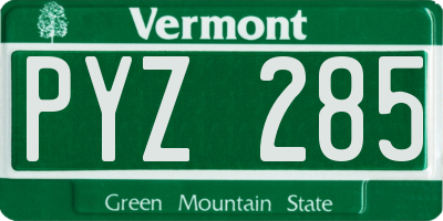 VT license plate PYZ285