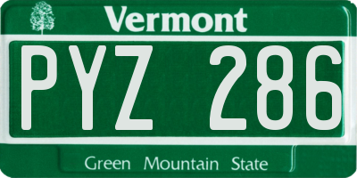 VT license plate PYZ286