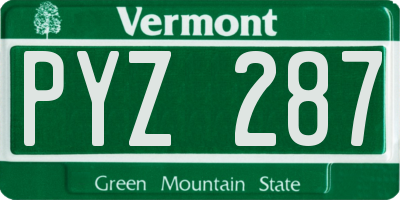 VT license plate PYZ287