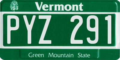 VT license plate PYZ291