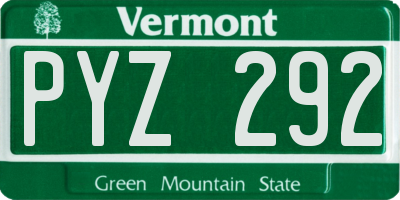VT license plate PYZ292