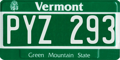 VT license plate PYZ293