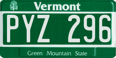 VT license plate PYZ296
