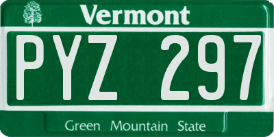 VT license plate PYZ297