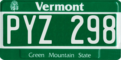 VT license plate PYZ298