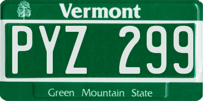 VT license plate PYZ299