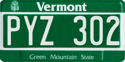 VT license plate PYZ302