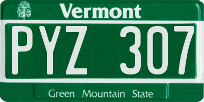 VT license plate PYZ307