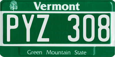VT license plate PYZ308