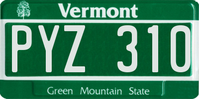 VT license plate PYZ310