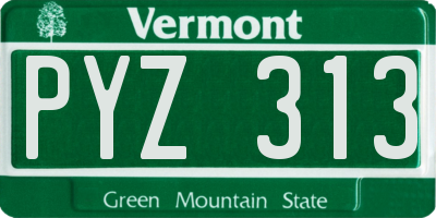 VT license plate PYZ313