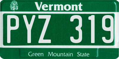 VT license plate PYZ319