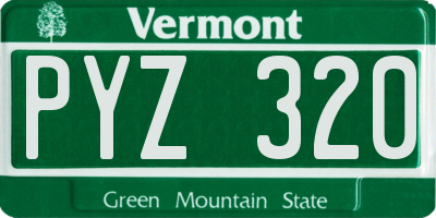 VT license plate PYZ320