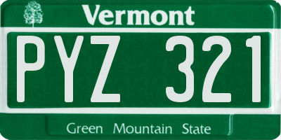 VT license plate PYZ321