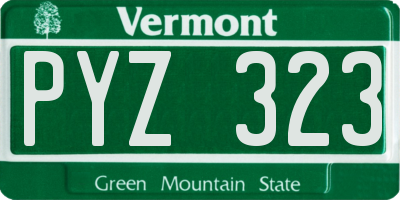 VT license plate PYZ323