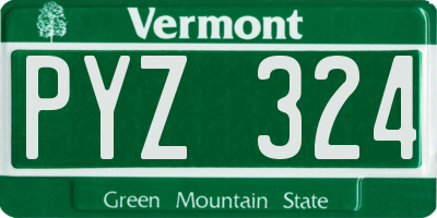VT license plate PYZ324