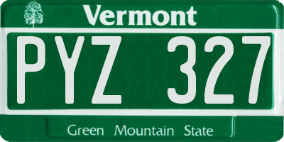 VT license plate PYZ327