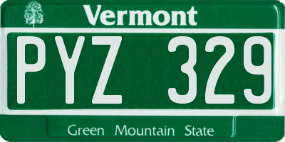 VT license plate PYZ329