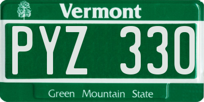 VT license plate PYZ330