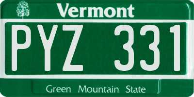 VT license plate PYZ331