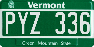 VT license plate PYZ336