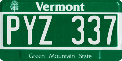 VT license plate PYZ337