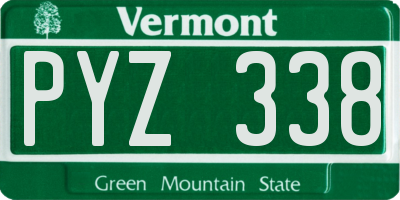 VT license plate PYZ338
