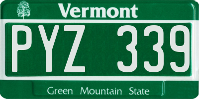 VT license plate PYZ339