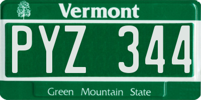 VT license plate PYZ344