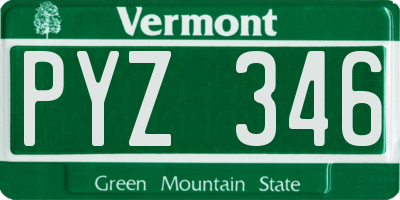 VT license plate PYZ346